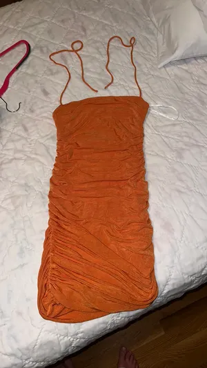 Orange Bodycon Hello Molly Dress thumbnail 3