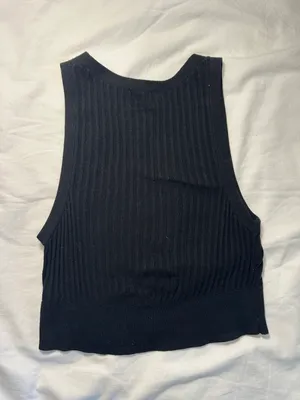 ZARA Black  Free People Button Tank Top thumbnail 2