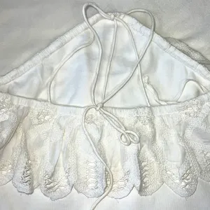 Anthropologie halter top ruffled Color: White size M NWT thumbnail 9