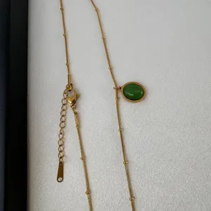 Green Crystal Pendant Necklace for Women thumbnail 4