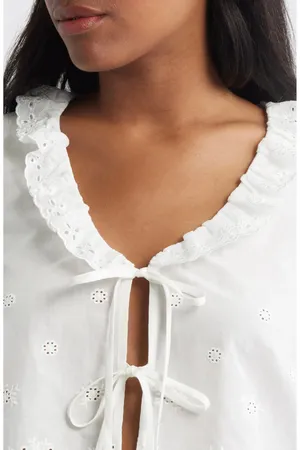 WAYF Eyelet Crop Top thumbnail 3