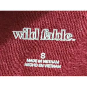 Wild‎ Fable Burgundy V-Neck Crop Top Basic Fitted Short Sleeve T-Shirt Size S thumbnail 3
