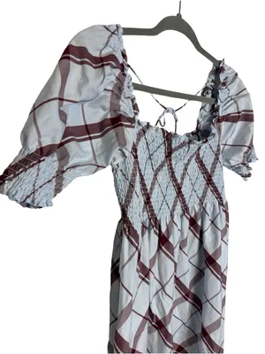 🩵 Hill House Home Ellie Nap Dress Blue Plaid Puff Sleeve Size Small 🩵 thumbnail 3