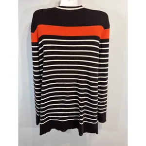 Lauren Ralph Lauren Striped Cardigan Sweater Brown Orange White Women's‎ Large thumbnail 7