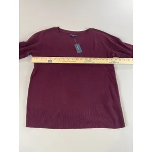American Eagle Sweater Size S Burgundy Knit Crew Neck Long Sleeve Rib Trim NWT thumbnail 6