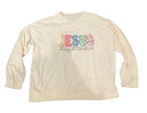 JESUS Graphic Sweatshirt in Beige, Size 2XL​ thumbnail 1