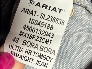 NEW Ariat Jeans Tomboy Straight Ultra High-Rise Women's 27 Button Fly Distress thumbnail 15