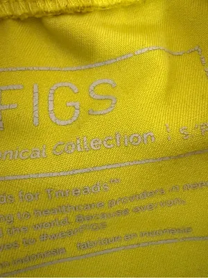 FIGS High Waisted Zamora Jogger Scrub Pants XS Petite Yellow thumbnail 3