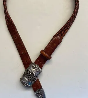 Brighton L Leather Brown Braided Vintage 1995 Belt thumbnail 3
