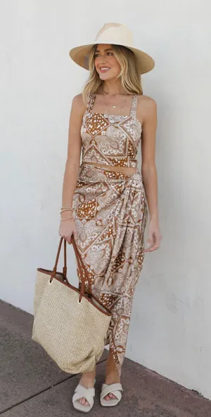 VICI Satin Bandana Print Sarong Skirt thumbnail 3