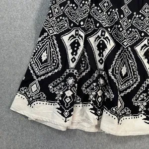 Mlle Gabrielle Flare Skirt Women's Small Black/Ivory Sequins Cotton Swing Twirl thumbnail 2