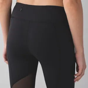 Lululemon All Meshed Up 7/8 Tight in Black Size 8 Athletic Running Leggings Mesh thumbnail 4