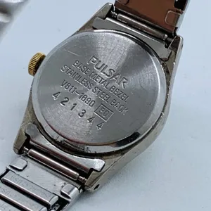 Pulsar 19mm womens Quartz analog watch silver gold tone V811-1690 6” w/battery thumbnail 6