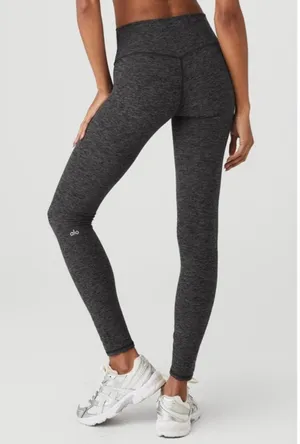 Alo Yoga Alosoft High-Waist 7/8 Heather Gray Highlight Leggings thumbnail 2