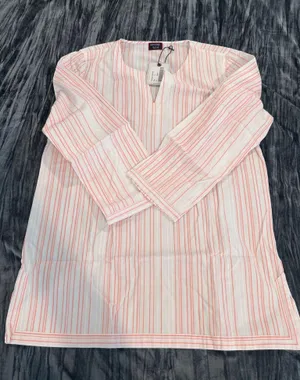 Pink and White Striped Tunic Top by Untuckit Size 12 thumbnail 1