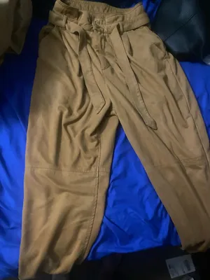 Mustard Yellow suede pants, by free people size 4 - Gathered Detail thumbnail 1