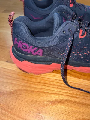 Hoka Women's Navy and Coral Athletic Running Shoes thumbnail 2