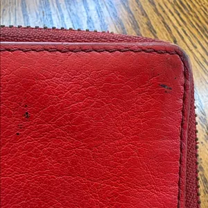 Fossil Bright Red Leather Clutch thumbnail 9
