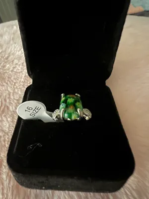 Women’s Gorgeous Stainless Steel Silver Gemstone Ring 16/8.5 US thumbnail 2