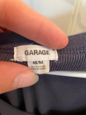 garage short sleeve navy top thumbnail 3