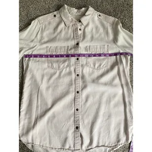 Express Casual Button Down Shirt Blush Pink Size Small thumbnail 4