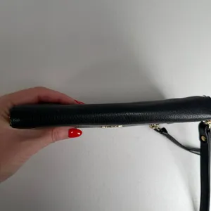 Lodis Ellie Single Zip Wristlet Black Pebbled Leather RFID Gold Hardware Wallet thumbnail 6