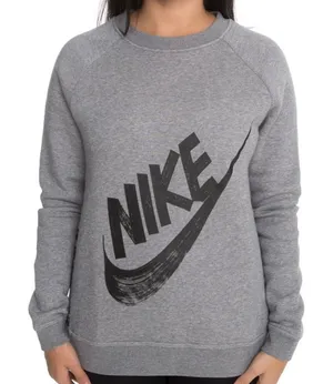 Nike SPORTSWEAR RALLY CREW GRAY Sweatshirt with Black logo Size M‎ thumbnail 1