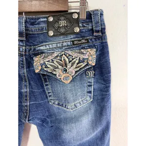 Miss Me Jeans Signature Ankle Skinny Women's 30 Blue JP5970AK Embellished Boho thumbnail 6