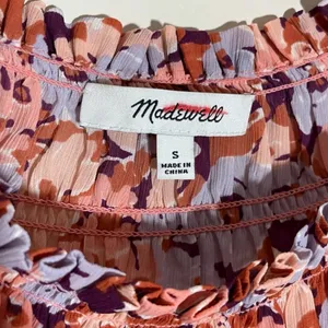 Madewell Smocked Mock Neck Top in Floral Breeze thumbnail 6