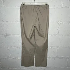 Morning Lady‎ Women's Straight Leg Beige Linen Blend Zip Up Pants Size 6 thumbnail 2