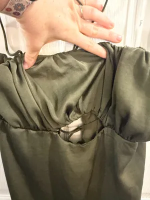 Lulu's Olive Green Midi Dress with Crisscross Lace-Up Back thumbnail 2