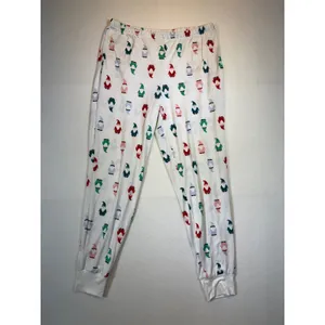 JoySpun Womens Pajama Set M Christmas Holiday Gnomes Long Sleeve Loungewear thumbnail 4