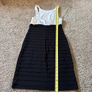 Xscape Cocktail Dress W White Satin Halter And Black Pencil Bottom Size 10 thumbnail 8