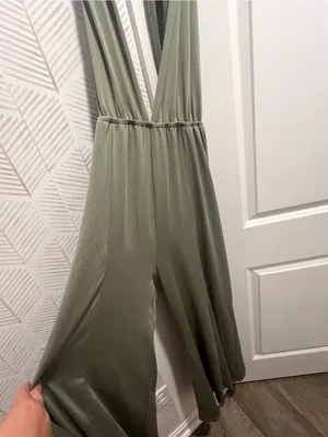 12th TRIBE HALTER JUMPSUIT FLOWY WIDE LEG BODYCON BADDIE FESTIVAL SML thumbnail 11