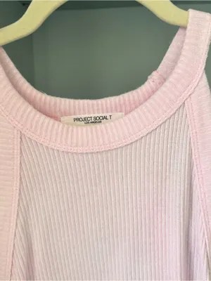 Project Social T - Light Pink high neck Rib Tank. Small NWOT thumbnail 4