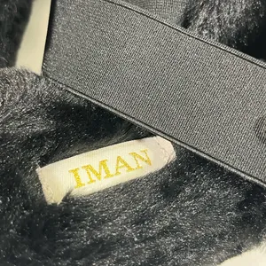 Iman‎ Global Chic Faux Fur Slingback Slipper Women 8 Black New thumbnail 7