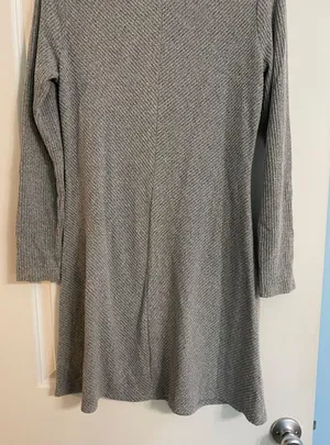H&M Grey Ribbed Mini Sweater Dress thumbnail 7
