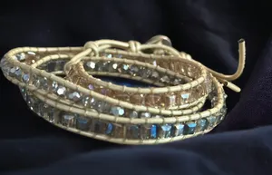 Victoria Emerson crystal leather wrap bracelet thumbnail 4