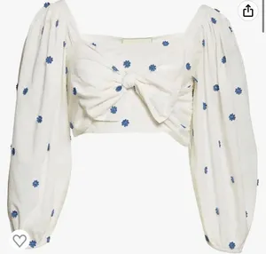 Farm Rip Floral Cropped Balloon Sleeve Top thumbnail 1