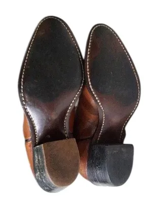 Womens Texas Brand Brown Leather Western Distressed Cowboy Boots 5.5 Made In USA thumbnail 7