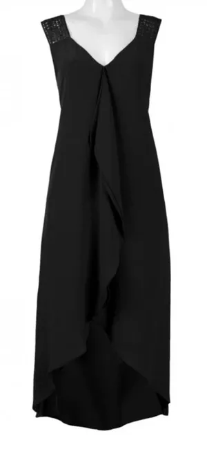 Adrianna Papell Dress Size 8 Black High Low Hem Sleeveless NWT thumbnail 1