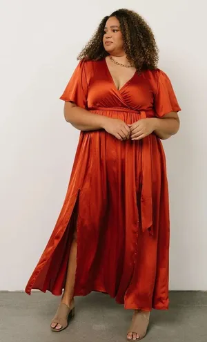 Baltic Born Sicily Satin Maxi Dress in Rust Small thumbnail 1