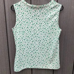 Vintage Sleeveless Polyester Polka‎ Dot Top Green thumbnail 4