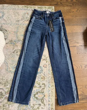 Madden Girl Two-Tone Blue Straight Leg Jeans thumbnail 1