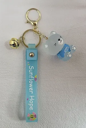 Teddy Bear Car Keychain Bell Keychain Charm Bag Charm Couple Gifts thumbnail 1