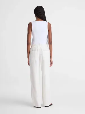 Madewell Zoe Relaxed Straight Pant in 100% Linen Ivory White NWT Size 16 Tall thumbnail 2