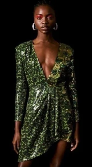 Topshop green sequins Dress thumbnail 1