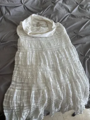 Free People White Crochet Lace Tiered Maxi Skirt thumbnail 4