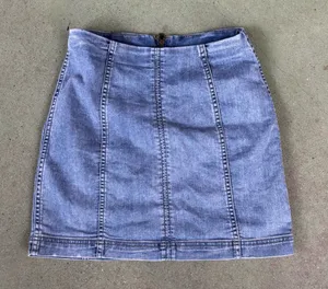 Free People Modern Femme Denim Stretch Skirt thumbnail 1