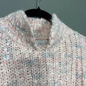 Nuovo Industriale Pink Chunky Knit Vintage Sweater - Size Medium - 1980's Pastel thumbnail 4